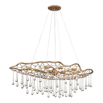Quintiesse - Lustr na lanku LAGUNA 8xE14/40W/230V pr. 106,7 cm zlatá