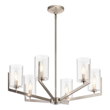 Quintiesse - Lustr na tyči NYE 6xE14/40W/230V pr. 71,1 cm matný chrom