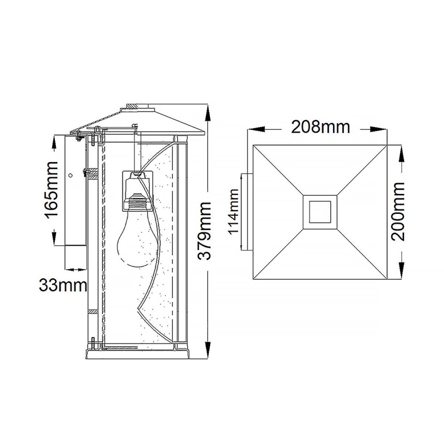 Quintiesse - Venkovní nástěnné svítidlo ASHBERN M 1xE27/60W/230V IP44 černá