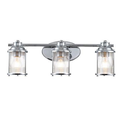 Quintiesse - Venkovní nástěnná lampa ASHLAND BAY 3xE27/60W/230V IP44 lesklý chrom