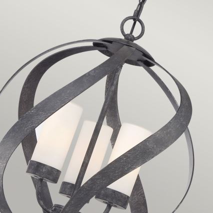 Quintiesse - Venkovní lustr na řetězu BLACKSMITH 3xE14/40W/230V pr. 40,7 cm IP44 černá