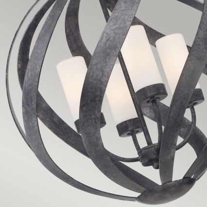 Quintiesse - Venkovní lustr na řetězu BLACKSMITH 4xE14/40W/230V pr. 50,1 cm IP44 černá