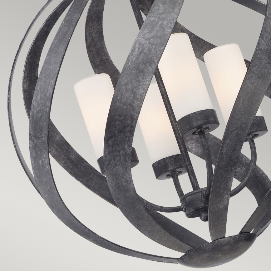 Quintiesse - Venkovní lustr na řetězu BLACKSMITH 4xE14/40W/230V pr. 50,1 cm IP44 černá