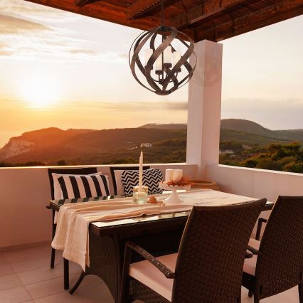 Quintiesse - Venkovní lustr na řetězu BLACKSMITH 4xE14/40W/230V pr. 50,1 cm IP44 černá