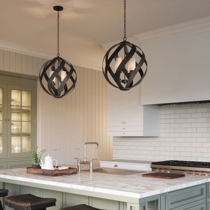 Quintiesse - Venkovní lustr na řetězu BLACKSMITH 4xE14/40W/230V pr. 50,1 cm IP44 černá
