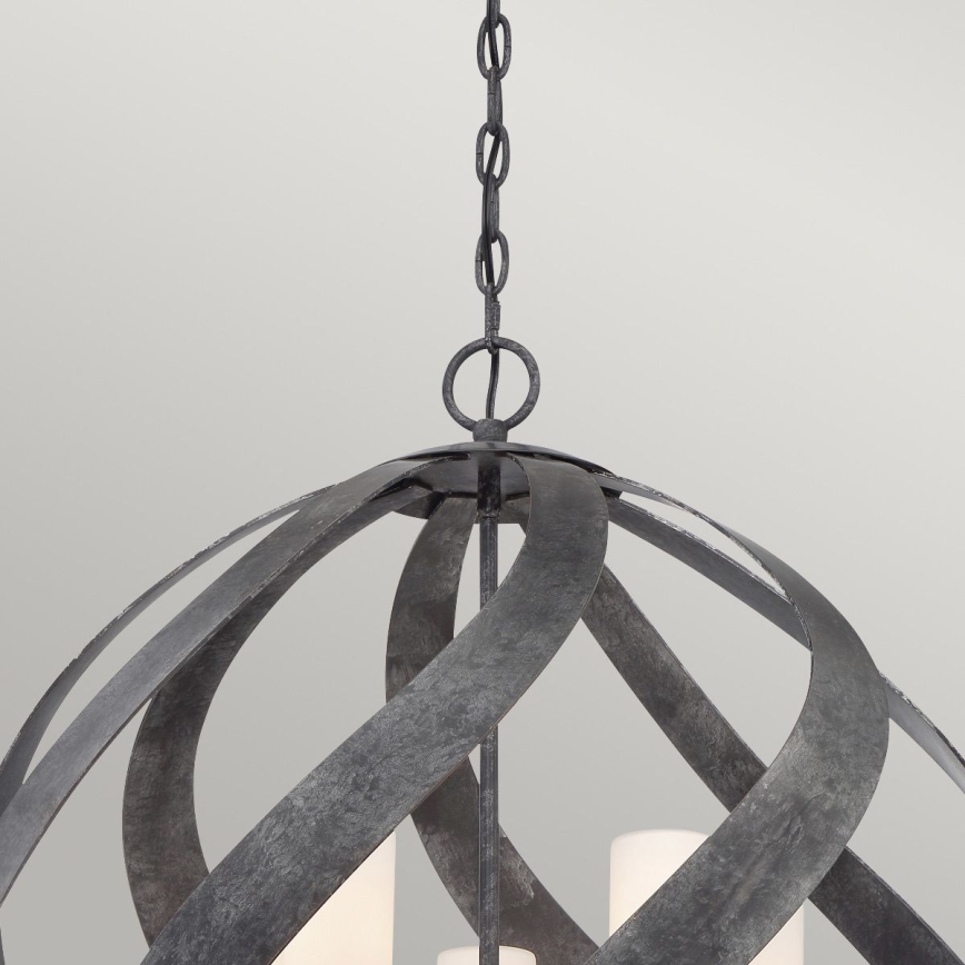 Quintiesse - Venkovní lustr na řetězu BLACKSMITH 5xE14/40W/230V pr. 66,4 cm  IP44 černá