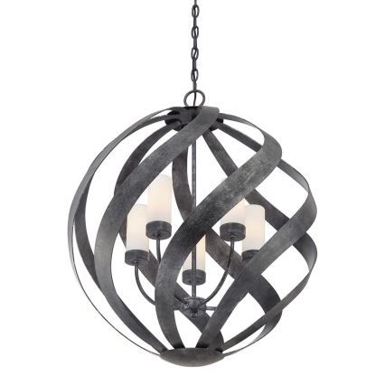 Quintiesse - Venkovní lustr na řetězu BLACKSMITH 5xE14/40W/230V pr. 66,4 cm  IP44 černá
