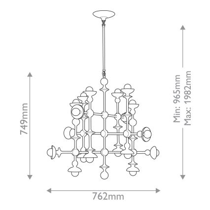 Quintiesse - Lustr na tyči CADENCE 18xE14/40W/230V bílá
