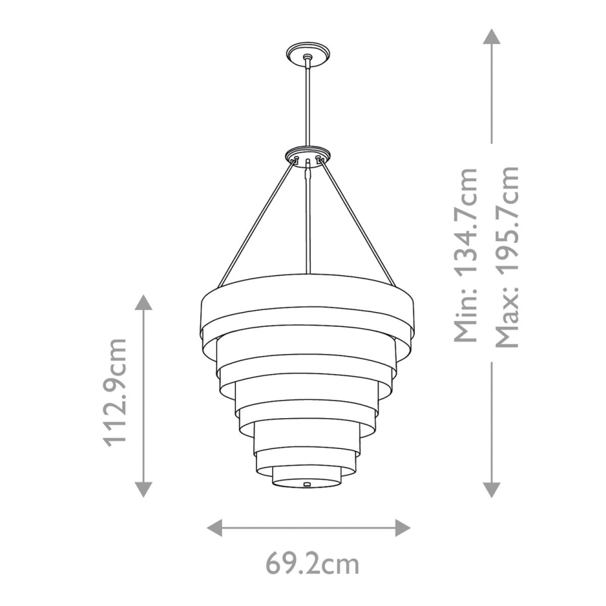 Quintiesse - Lustr na tyči ECHELON 8xE14/40W/230V zlatá