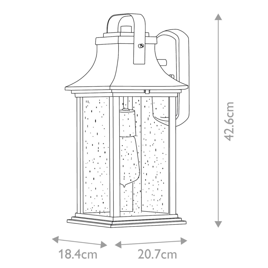 Quintiesse - Venkovní nástěnná lampa GRANT M 1xE27/60W/230V IP44 bronzová