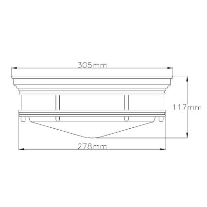 Quintiesse - Venkovní stropní svítidlo HADRIAN 2xE27/40W/230V pr. 30,5 cm IP44 bronzová