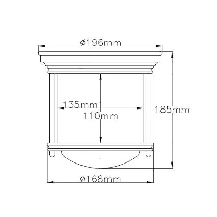 Quintiesse - Venkovní stropní svítidlo HADRIAN 1xE27/60W/230V pr. 19,6 cm IP44 matný chrom