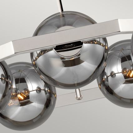 Quintiesse - Lustr na tyči HARPER 5xE14/60W/230V pr. 77,5 cm lesklý chrom/kouřová