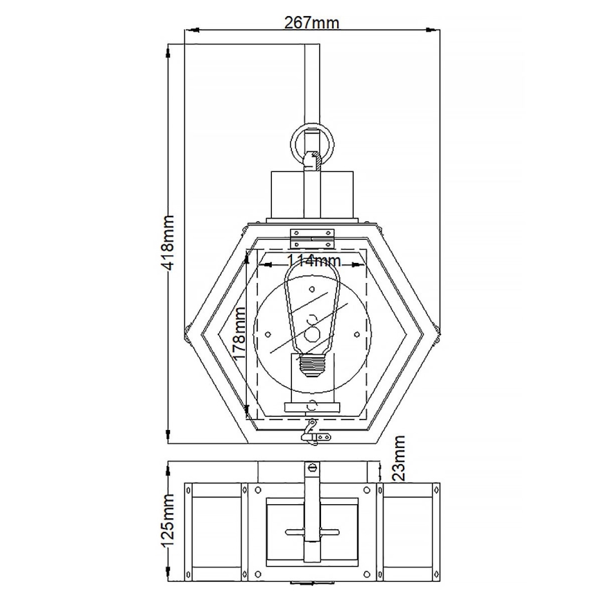 Quintiesse - Venkovní nástěnné svítidlo HEATH S 1xE27/60W/230V IP44 černá