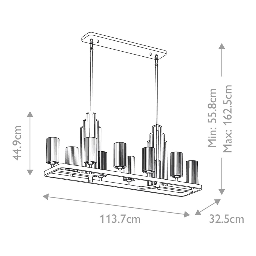 Quintiesse - Lustr na tyči KIMROSE 10xE14/40W/230V lesklý chrom