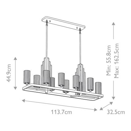 Quintiesse - Lustr na tyči KIMROSE 10xE14/40W/230V matný chrom