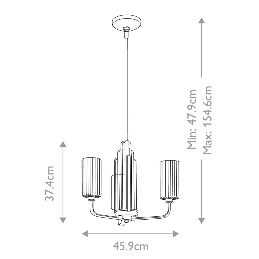 Quintiesse - Lustr na tyči KIMROSE 3xE14/40W/230V pr. 45,9 cm zlatá