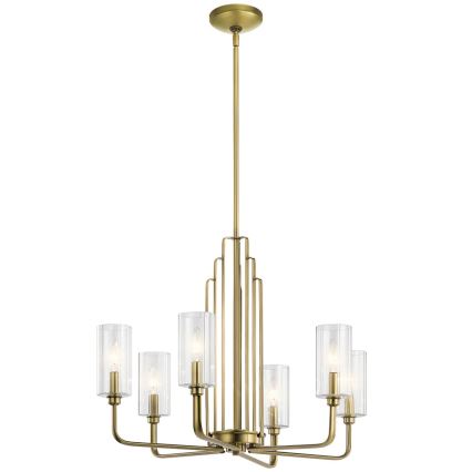 Quintiesse - Lustr na tyči KIMROSE 6xE14/40W/230V pr. 68,6 cm zlatá