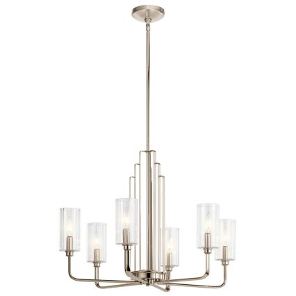 Quintiesse - Lustr na tyči KIMROSE 6xE14/40W/230V pr. 68,6 cm lesklý chrom