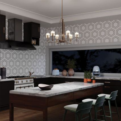 Quintiesse - Lustr na tyči KIMROSE 6xE14/40W/230V pr. 68,6 cm lesklý chrom