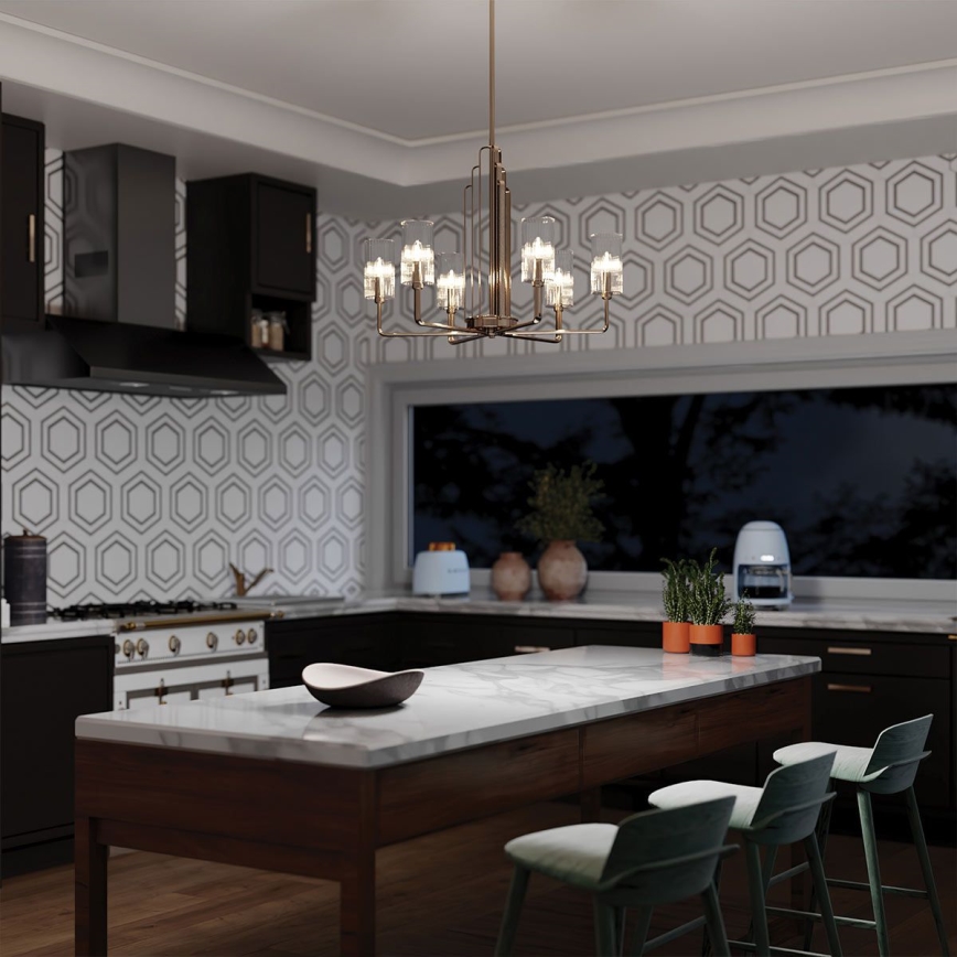 Quintiesse - Lustr na tyči KIMROSE 6xE14/40W/230V pr. 68,6 cm lesklý chrom