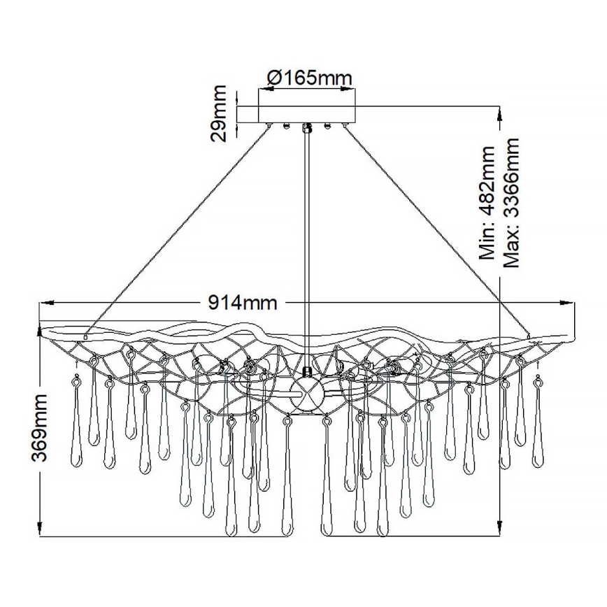 Quintiesse - Lustr na lanku LAGUNA 6xE14/40W/230V pr. 91,4 cm zlatá