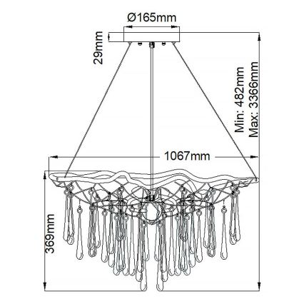 Quintiesse - Lustr na lanku LAGUNA 8xE14/40W/230V pr. 106,7 cm zlatá