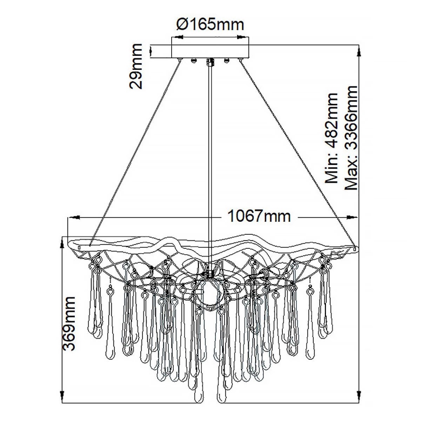 Quintiesse - Lustr na lanku LAGUNA 8xE14/40W/230V pr. 106,7 cm zlatá