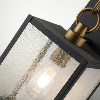 Quintiesse - Venkovní nástěnná lampa LAHDEN M 1xE27/60W/230V IP44 černá/zlatá