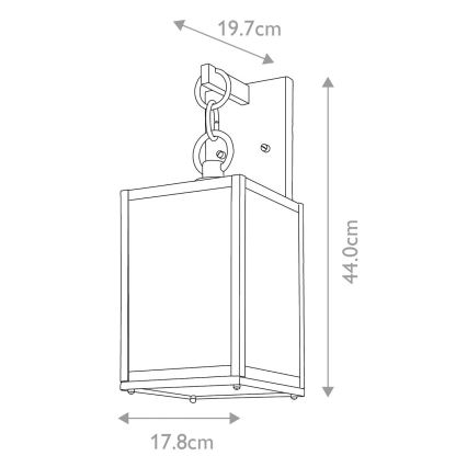 Quintiesse - Venkovní nástěnná lampa LAHDEN M 1xE27/60W/230V IP44 černá/zlatá