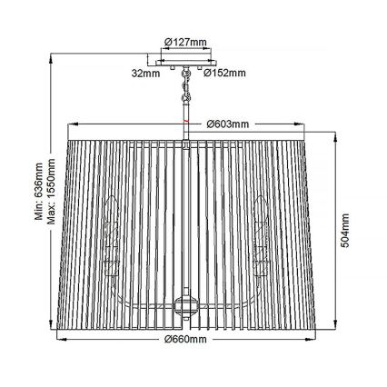 Quintiesse - Lustr na tyči LINARA 6xE14/60W/230V pr. 66 cm černá/zlatá