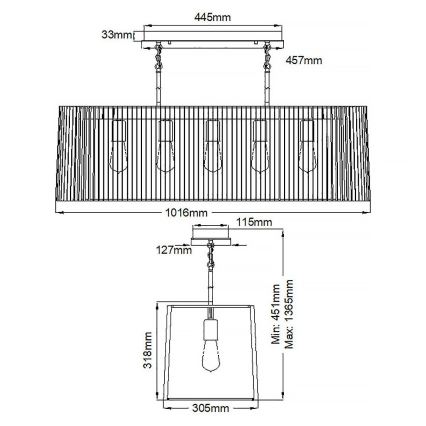 Quintiesse - Lustr na tyči LINARA 5xE27/60W/230V černá/zlatá
