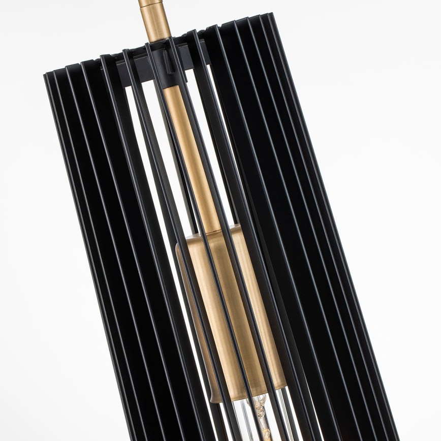 Quintiesse - Lustr na tyči LINARA 1xE27/60W/230V pr. 15,2 cm černá/zlatá