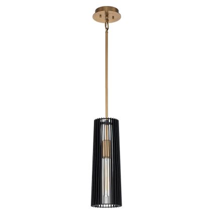 Quintiesse - Lustr na tyči LINARA 1xE27/60W/230V pr. 15,2 cm černá/zlatá