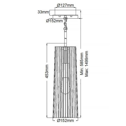 Quintiesse - Lustr na tyči LINARA 1xE27/60W/230V pr. 15,2 cm černá/zlatá
