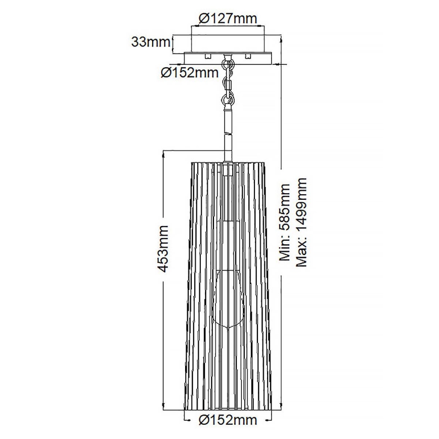 Quintiesse - Lustr na tyči LINARA 1xE27/60W/230V pr. 15,2 cm černá/zlatá