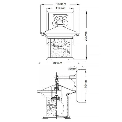 Quintiesse - Venkovní nástěnná lampa MORRIS S 1xE27/60W/230V IP44 bronzová