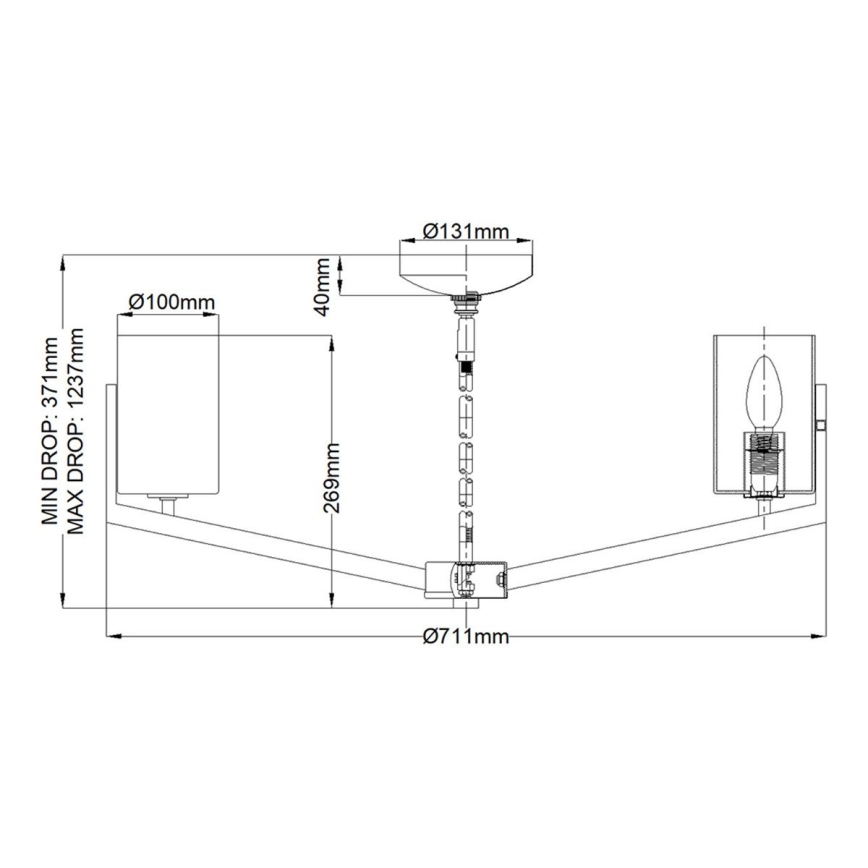 Quintiesse - Lustr na tyči NYE 6xE14/40W/230V pr. 71,1 cm zlatá