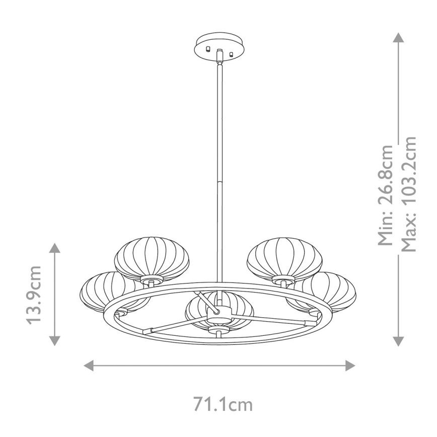 Quintiesse - LED Koupelnový lustr na tyči PIM 5xG9/3W/230V pr. 71,1 cm IP44 zlatá