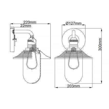 Quintiesse - Koupelnové nástěnné svítidlo RIGBY 1xE27/40W/230V IP44 bronzová