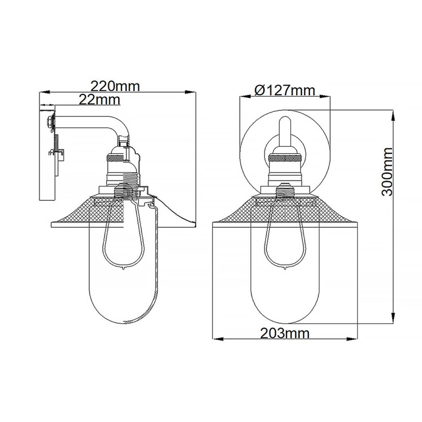 Quintiesse - Koupelnové nástěnné svítidlo RIGBY 1xE27/40W/230V IP44 bronzová