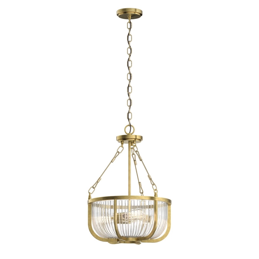 Quintiesse - Lustr na řetězu ROUX 3xE27/60W/230V pr. 40,6 cm zlatá