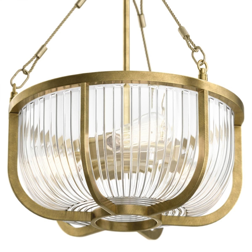 Quintiesse - Lustr na řetězu ROUX 3xE27/60W/230V pr. 40,6 cm zlatá