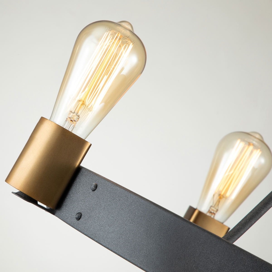 Quintiesse - Lustr na tyči SILAS 4xE27/60W/230V pr. 54,9 cm černá/zlatá