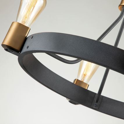 Quintiesse - Lustr na tyči SILAS 4xE27/60W/230V pr. 54,9 cm černá/zlatá