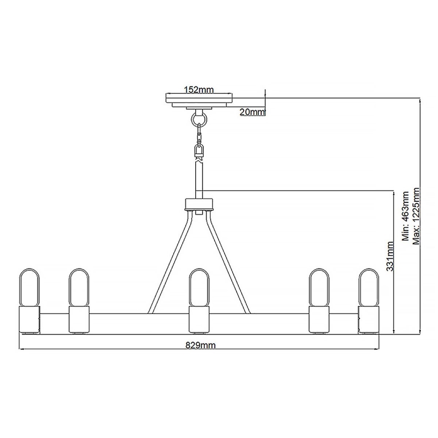 Quintiesse - Lustr na tyči SILAS 8xE27/60W/230V pr. 82,9 cm černá/zlatá
