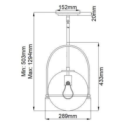 Quintiesse - Lustr na tyči SOMERSET 1xE27/60W/230V pr. 28,9 cm bronzová