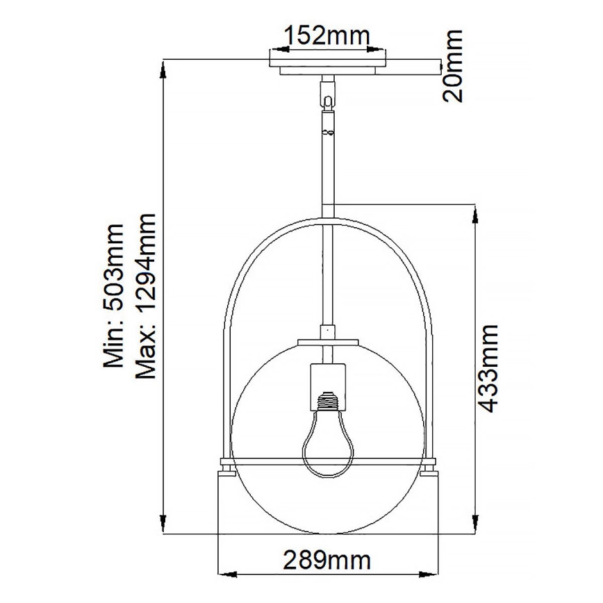 Quintiesse - Lustr na tyči SOMERSET 1xE27/60W/230V pr. 28,9 cm bronzová
