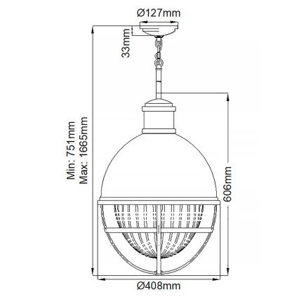 Quintiesse - Lustr na tyči TOLLIS 1xE27/40W/230V pr. 40,8 cm matný chrom