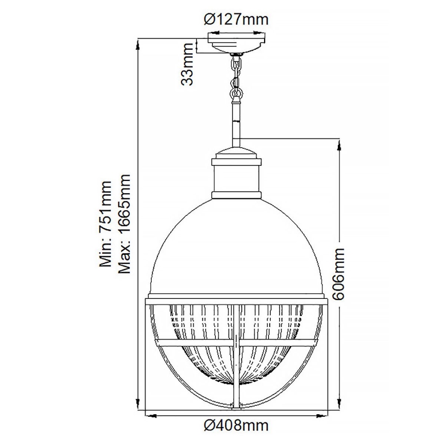 Quintiesse - Lustr na tyči TOLLIS 1xE27/40W/230V pr. 40,8 cm matný chrom
